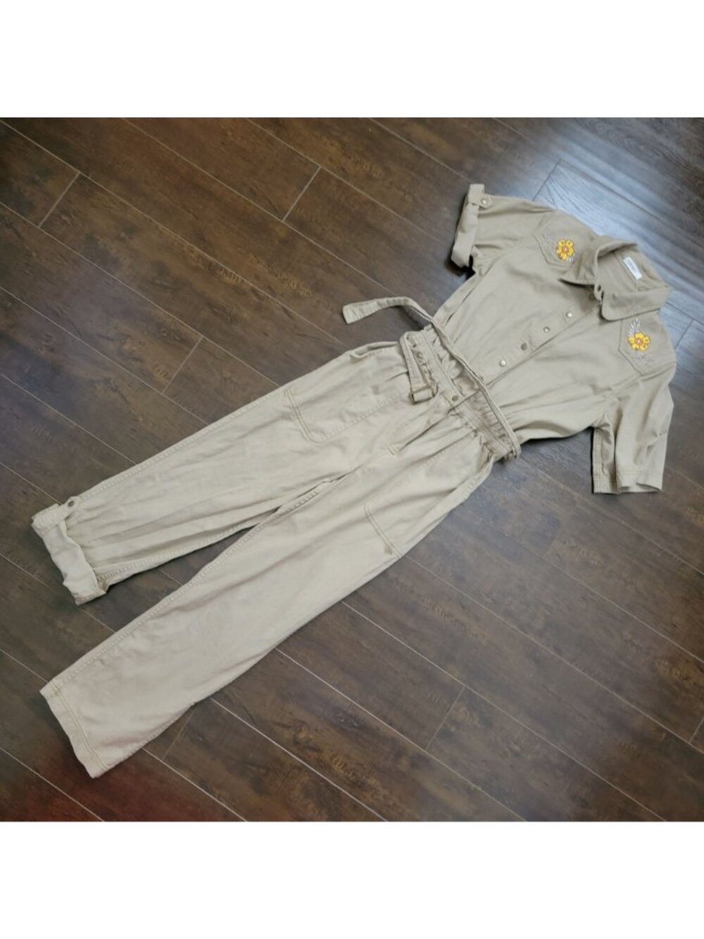SPELL Foxglove Embroidered Boilersuit Jumpsuit Retro Boho Utility Hippie Women S - Picture 2 of 9